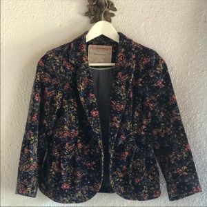 Navy Corduroy Floral Jacket